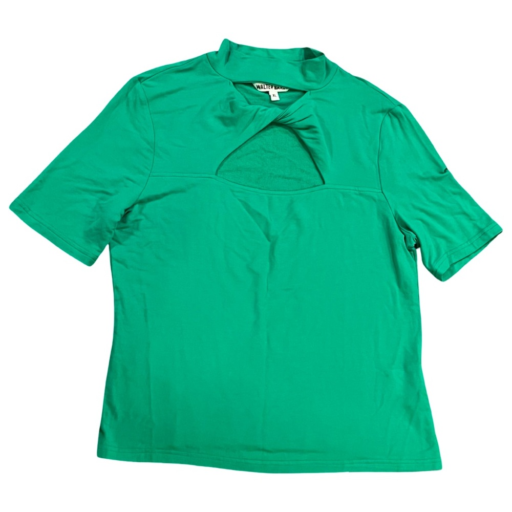 Walter Baker Shelby Keyhole Cutout Top Green, Women's Size XL